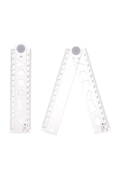 Generic Flexible Folding Ruler for School and Office Work Transparent Measuri...