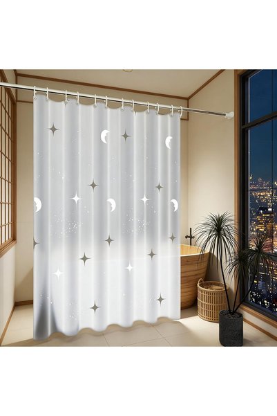 Generic Shower Curtain,180W x 200H cm, Waterproof & Mold-resistant for Home B...