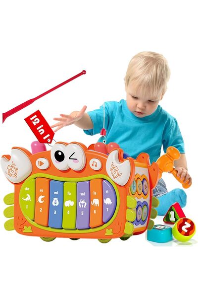 Generic 12 in 1 Crab Baby Montessori Toys for 3 Year Old, Hammering Pounding ...