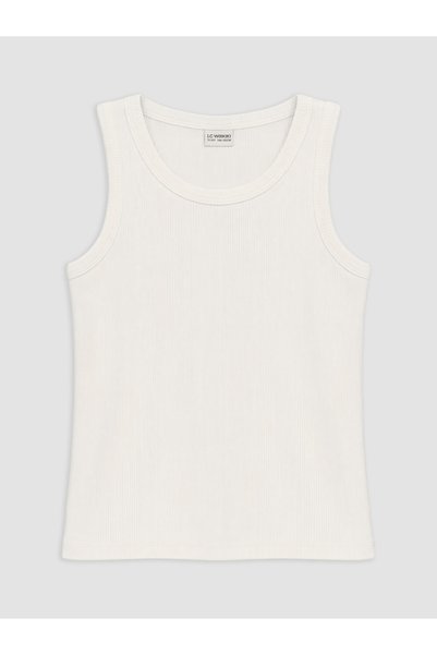LC Waikiki Alita City Lcw Kids White Plain Narrow & Slim Sleeveless Girls' Un...