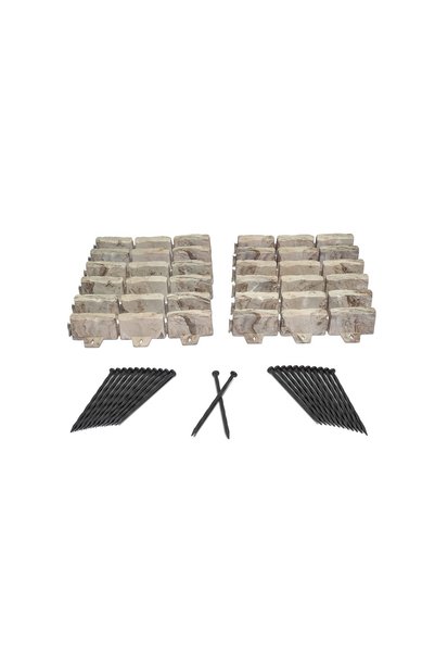 EasyFlex No-Dig Landscape Edging with Anchoring Spikes, 2.7 in Tall Decorativ...