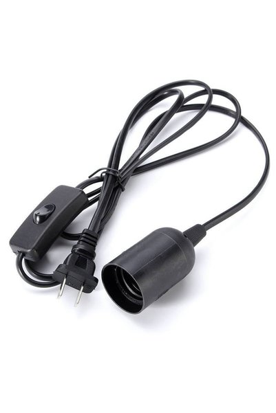 Choice EU Plug black Lamp Base Holder Power Cord Cable 1.8m E27 EU Hanging Pe...
