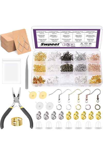 Generic 1430Pcs 10 Styles Hypoallergenic Earring Backs and Earring Hooks with...