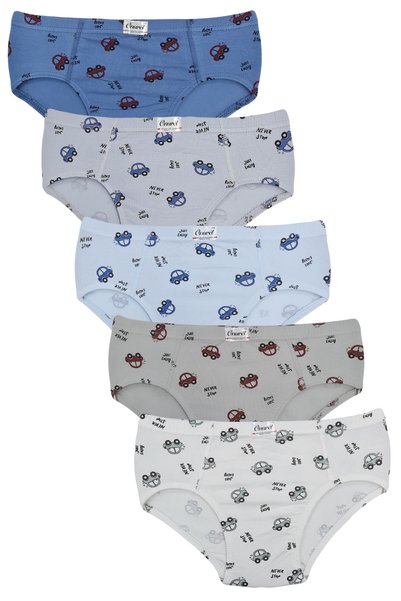 ROFT & BLACK ONUREL 5-Pack Boys' Patterned Cotton-Lycra Boxer Briefs