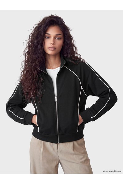 LC Waikiki TWO MT SHOP QUALITY XSIDE Black 3-Thread Brushed Inside Striped Ov...