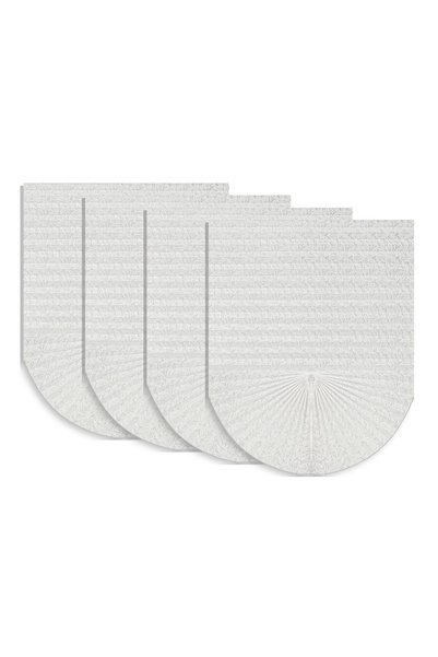 LUXER Σετ 4 πτυχωτών περσίδων 60x150 εκ., λευκές, με ανάγλυφο σχέδιο φύλλων, ...