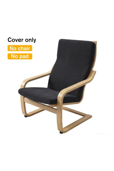 Choice A4 black 1Pc Jacquard Poang Chair Pad Slipcover with Elastic Band Soft...