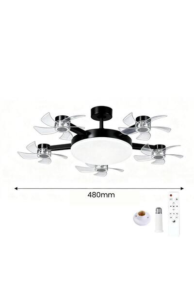 Choice black5 Drone Style Ceiling Fan Light E27 Screw Base LED Remote Control...