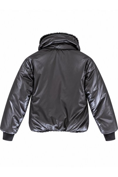 Escabel Girls' Fur-Trimmed Coat, Ages 9–14, Black