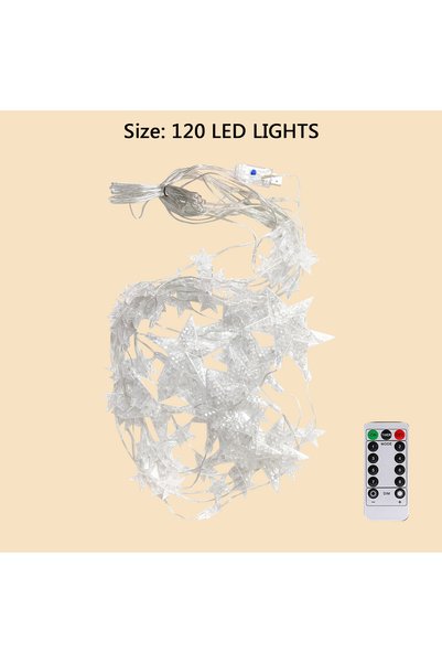 Choice 120L Warm White 1pc 120 LED Star Curtain Lights Hanging Star Fairy Atm...
