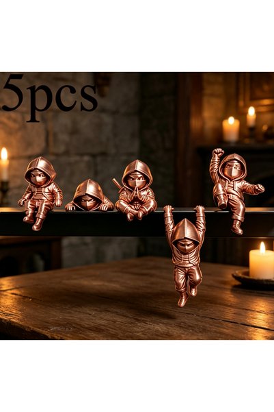 Choice Bronze 5pcs Ninja Decoration Action Pose Set Desktop Ornament Figures ...