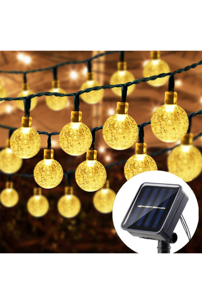 Choice 12M 100LEDs Warm Light 20/50/100LED Solar-Powered Bubble Ball LED Stri...