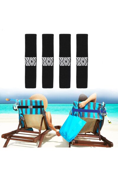 FONIX Set de 4 benzi pentru prinderea prosoapelor – SecureGrip BeachLine, mat...
