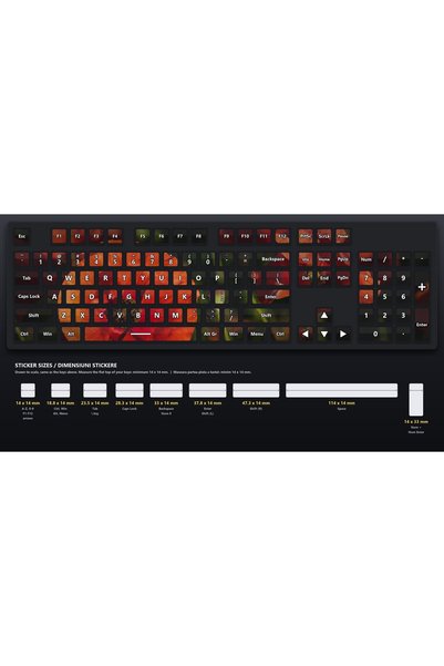 OEM Stickere Tastatura Flori Luminoase de Mac, Set Complet Full-Size, Coala A...