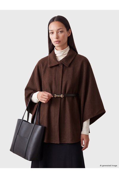 LC Waikiki Women's Brown-Belted Cashmere Melton Coat—The ALITA CITY Way