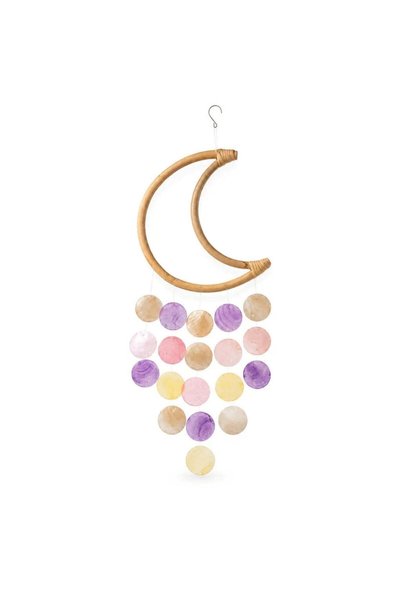 OEM Decoratiune de perete luna mov cu scoici capiz 40 cm