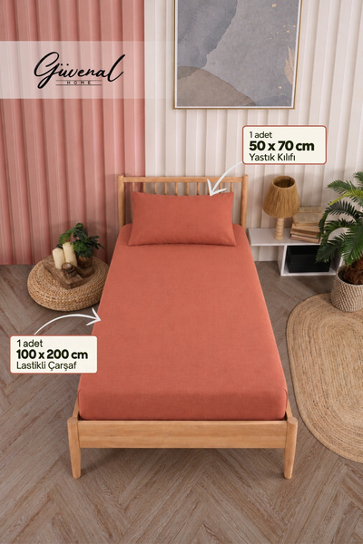 Güvenal Vita | 100% Cotton Single-Size 2-Piece Fitted Sheet Set | Pillowcase ...