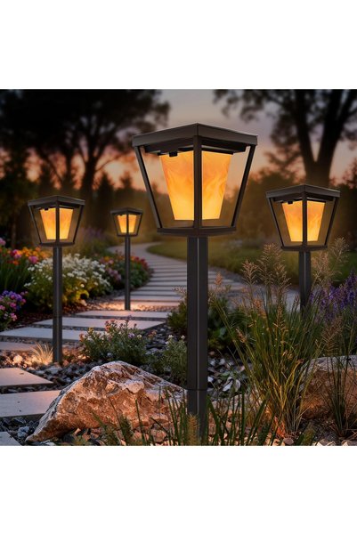 BRIMAX Solar Pathway Lights Outdoor 6 Pack, Solar Garden Light Auto On/Off
