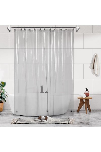 Generic Extra Long Clear Black Shower Curtain Liner with 3 Magnets - 72" x 84...