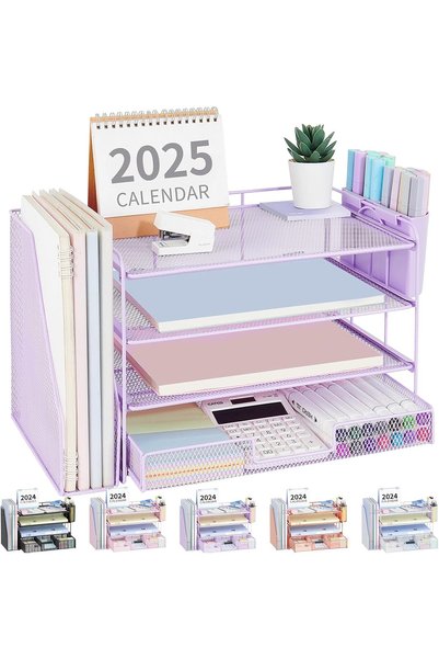 Generic Desk Organizer and Accessories, 4-Tier Desk Organizer with Drawer and...