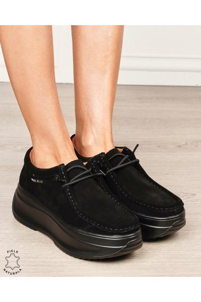 ANGEL BLUE Pantofi casual damă din piele naturală cu talpa inalta 4cm