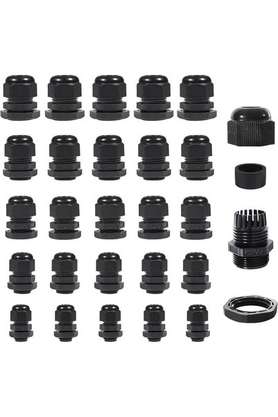 Generic IP68 Waterproof Cable Gland Set, 50Pcs M12 M16 M18 M20 M25 Nylon Wire...