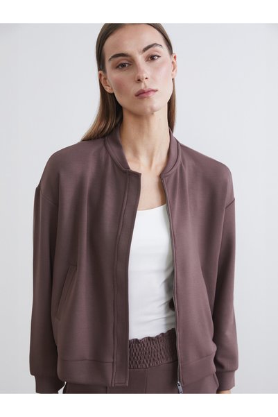 LC Waikiki TWO MT SHOP QUALITY LCW EVERYDAY Plum Scuba Fabric Solid Loose & O...