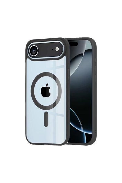 FONIX Калъф тип MagSafe MagSafing Charge Fusion, Прозрачен/Черен, Силикон и П...