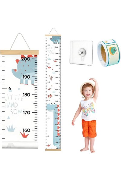 Generic Wooden Kids Height Chart with 60 Height Stickers & 2 Hooks – Hanging ...