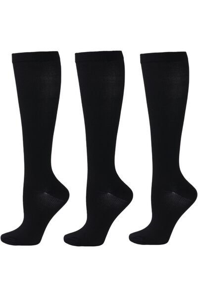 Generic 3 Pairs Sports Compression Women Men Socks Long Tube Calf Elastic Soc...