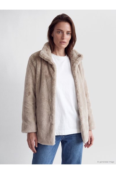 LC Waikiki LCW Grace Brown Mock Neck Women's Fleece Coat—The ALITA CITY Diffe...