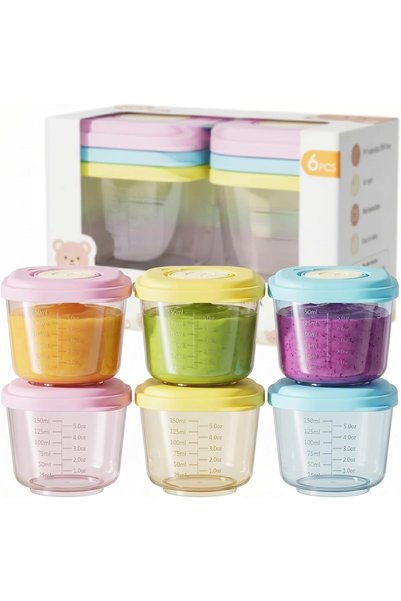 Generic Baby Food Containers - 5 oz BPA-free, leak-proof, stackable, airtight...
