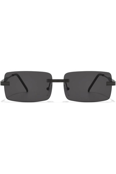 Generic Luminosity Rectangle Sunglasses In Metal Grey