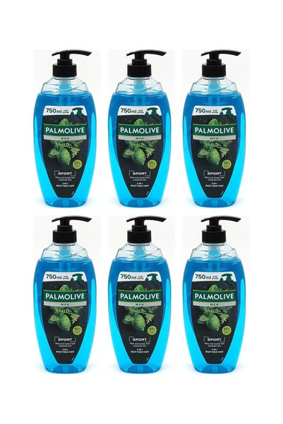 Palmolive Pachet 6x Gel de duș sport 3 în 1 pentru bărbați, cu uleiuri de men...