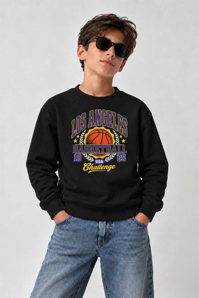 YUNAYT Printed Crew-Neck Sweatshirt for Boys