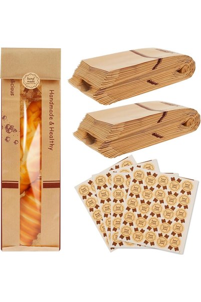 NALACAL Eco-Friendly Vellum Bread Bags with Sealing Stickers - Idea for Homem...