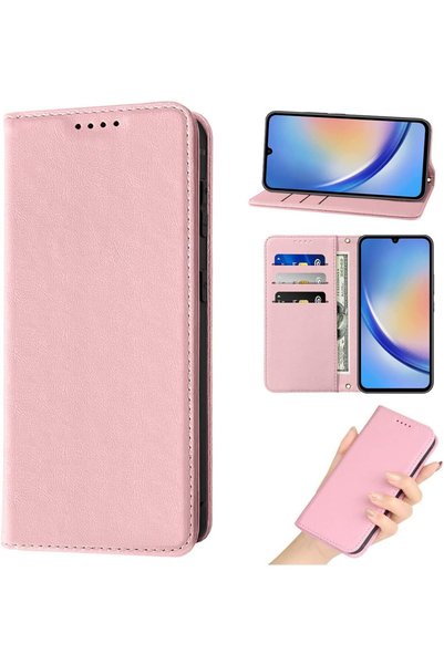 Generic For Samsung Galaxy A34 Flip Cover PU Leather Magnetic Closure Kicksta...