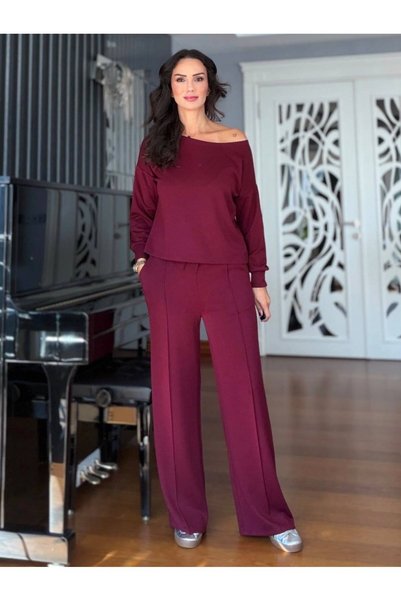 Trendingsize Modal-textured boat neck tracksuit set