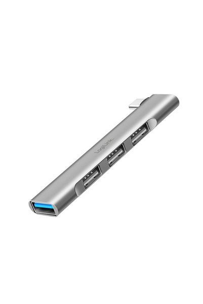 LogiLink Hub USB-C ultrasubțire la 1xUSB-A 3.0, 3xUSB-A 2.