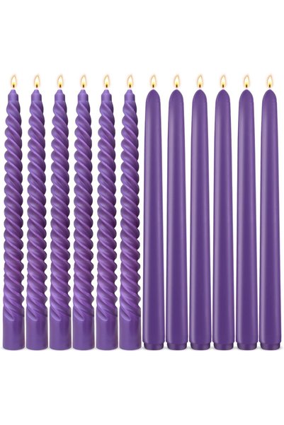 Generic 16PCS Tapered Candle & Spiral Candles, 12 Inch Unscented Spiral Taper...
