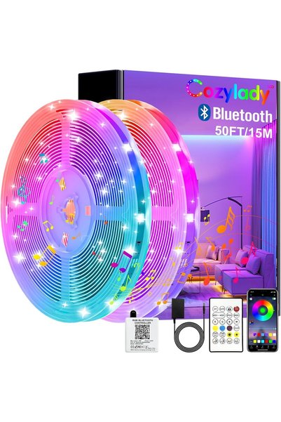 Generic 15M Bluetooth LED Strip Lights, Music Sync Lights Strip led, RGB Colo...