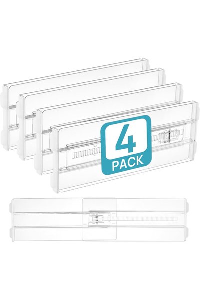 Generic 4 Pack Drawer Dividers Organizers, 10cm H, 26-42cm L Adjustable