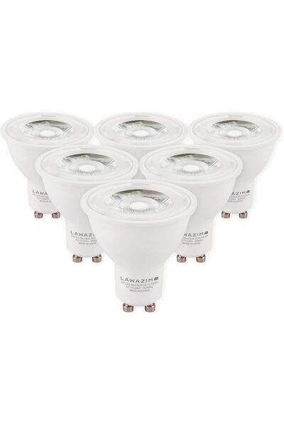 Generic مصباح LED بقوة 7 واط GU10 - عبوة من 6 قطع، 6500 كلفن ضوء نهاري - موفر...