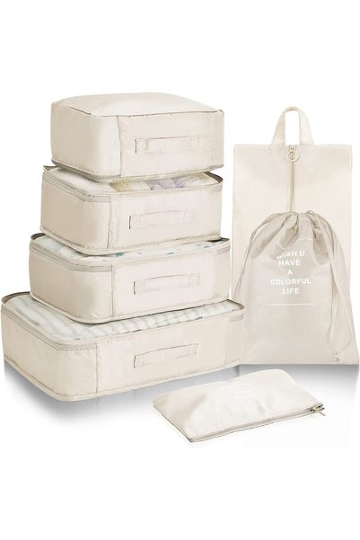 MarlaMall Packing Cubes 7 Pcs Travel Luggage Packing Organizers Set with Laun...