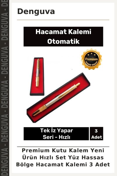Denguva Premium Kutu Kalem Yeni Ürün Hızlı Set Yüz Hassas Bölge Hacamat Kalemi 3 Adet