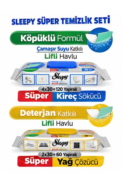 Sleepy Easy Clean Super Cleaning Set, 6-Pack – 4 Packs of Limescale-Removing ...
