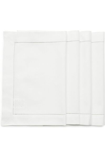 Generic Hemstitch Cotton Linen Placemats - 14 x 19 Inch, Set of 4 - Natural F...