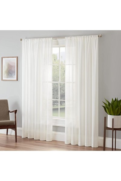 Generic Chelsea Modern Sheer Voile Light Filtering Rod Pocket Window Curtain ...
