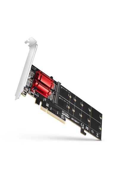 Axagon PCEM2-ND PCE-E 3.0 8x - adaptor slot dual M.2 NVMe M-key cu comutator ...