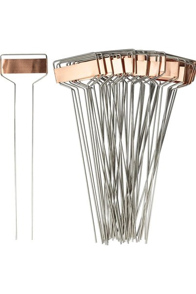 Generic 20 Pack High Copper Plate Metal Plant Labels Garden Stake Tags Reusab...